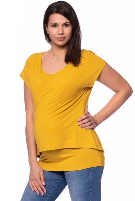 APRIL Zweilagiges Umstands- und Stillshirt (gelb)