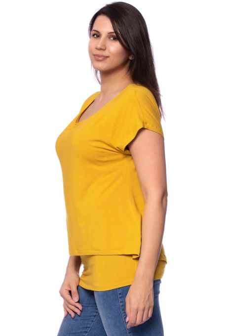 APRIL Zweilagiges Umstands- und Stillshirt (gelb)