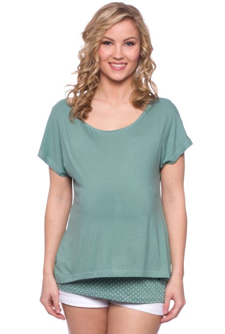 APRIL Zweilagiges Umstands- und Stillshirt (mint/Pünktchen)