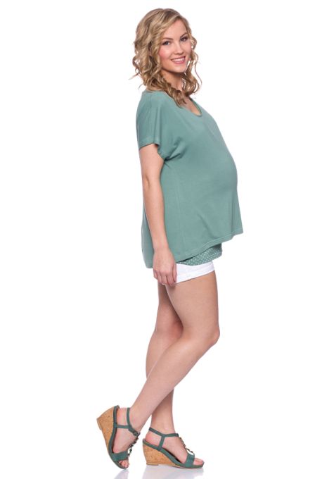 APRIL Zweilagiges Umstands- und Stillshirt (mint/Pünktchen)