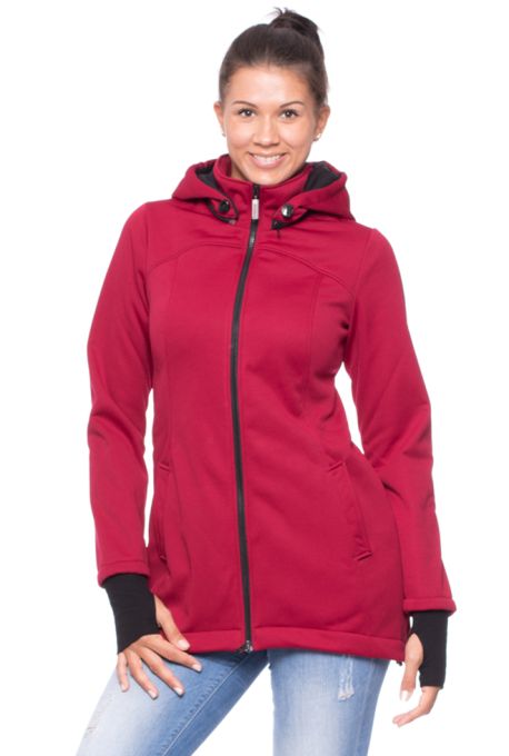 Nur in XS (34/36) AGGIE  Softshell Tragejacke + Rückentrage in bordeaux %%%