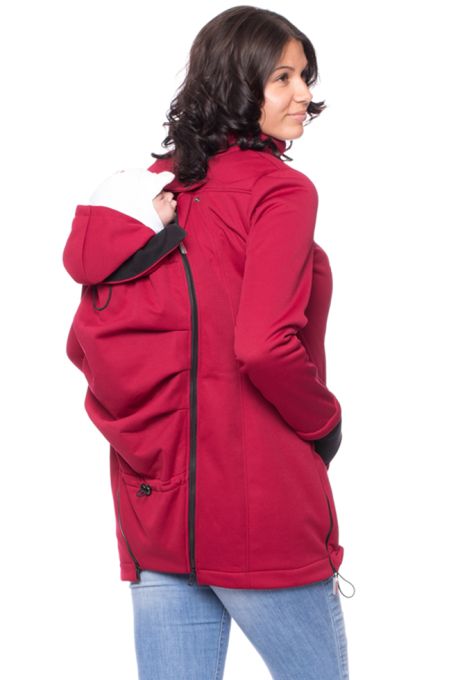 Nur in XS (34/36) AGGIE  Softshell Tragejacke + Rückentrage in bordeaux %%%