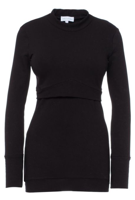 Leichter Basic Umstands- und Stillpullover mit Stehkragen