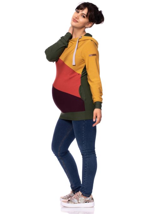 LILAN leichter Umstands- und Stillpullover Hoodie aus seidenweichem Modal Sweat