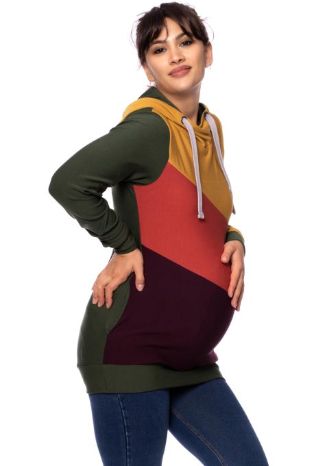 LILAN leichter Umstands- und Stillpullover Hoodie aus seidenweichem Modal Sweat