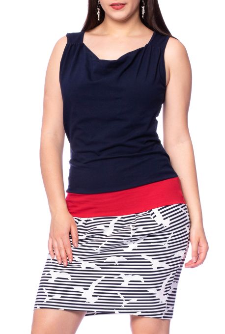 ANTONIA BIO Kleid maritim (Möwe marine/gestreift)