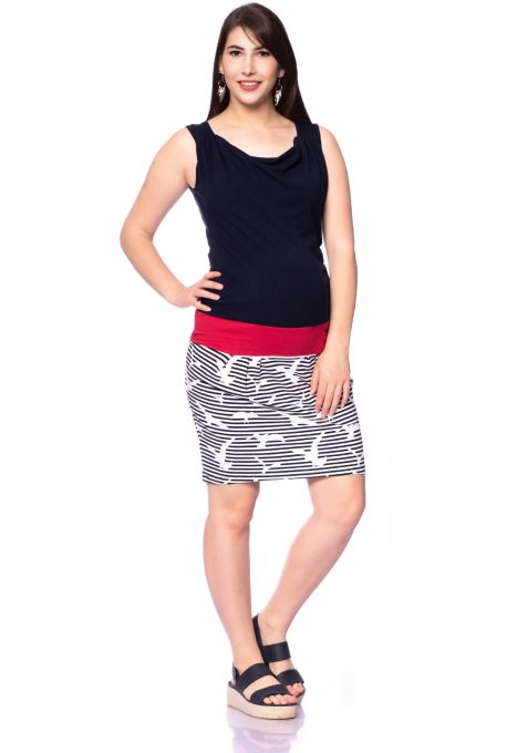 ANTONIA BIO Kleid maritim (Möwe marine/gestreift)