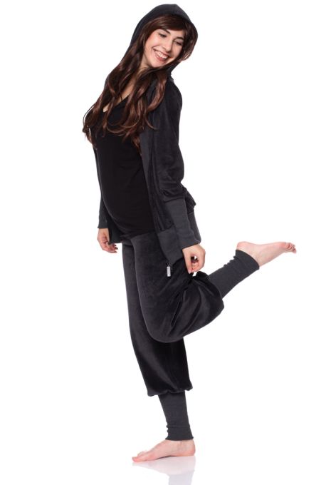 IGA & IGO Nicki Loungewear Anzug aus Bio Baumwolle (schwarz)