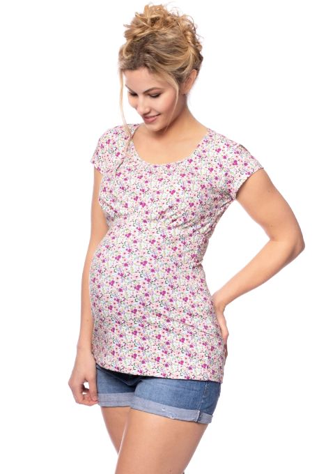 LOUNA Umstands-& Stillshirt kurzarm (MINI Josie Meadow Floral rosa)