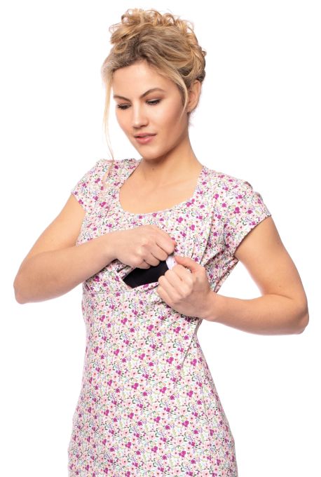 LOUNA Umstands-& Stillshirt kurzarm (MINI Josie Meadow Floral rosa)
