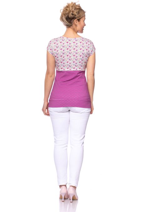 MARIA Umstands- und Stillshirt kurzarm (MINI Josie Meadow Floral Pink)
