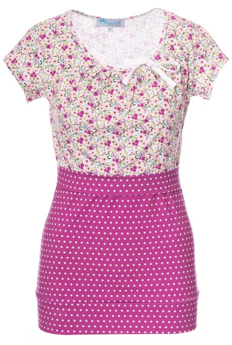 MARIA Umstands- und Stillshirt kurzarm (MINI Josie Meadow Floral Pink)