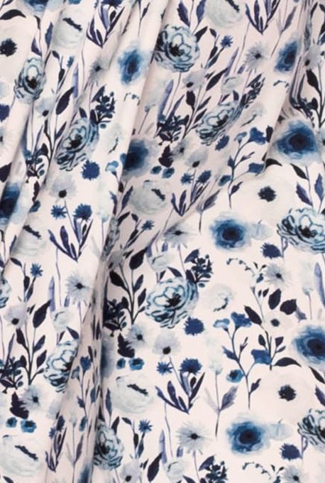 POPPY Umstands- und Stillkleid aus Bio Baumwolljersey (Flowergarden blau)