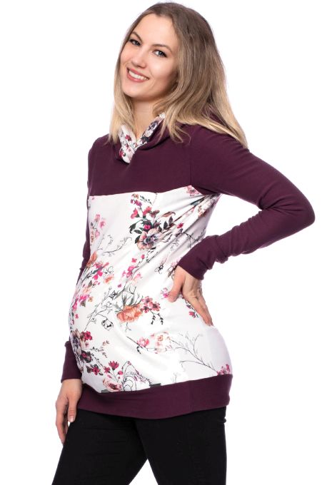 JUNA Kapuzenpullover aus Bio Baumwolle (aubergine)