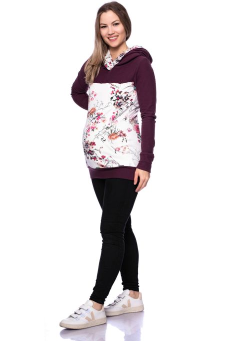 JUNA Kapuzenpullover aus Bio Baumwolle (aubergine)