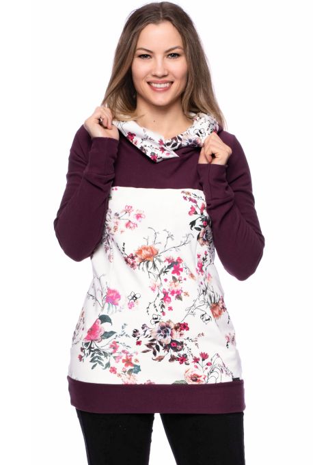 JUNA Kapuzenpullover aus Bio Baumwolle (aubergine)