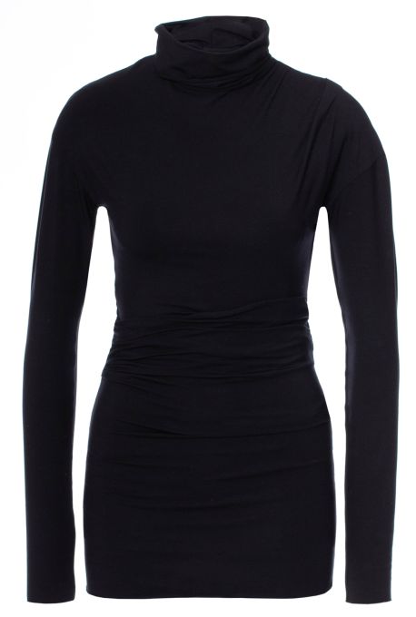 Carmen doppellagiges Rollkragen Umstands-& Stillshirt (schwarz)