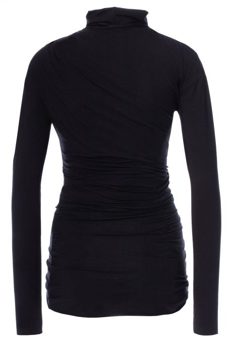 Carmen doppellagiges Rollkragen Umstands-& Stillshirt (schwarz)