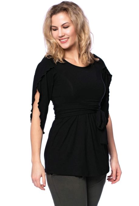 2 tlg. VARIO-SET (LUNA & NANA) Umstands- und Stillshirt mit Croptop (schwarz)