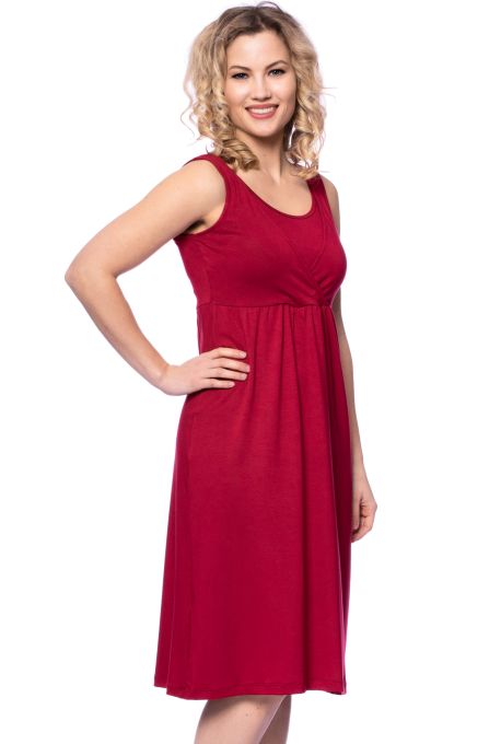ESTHA maternity and nursing dress made of bamboo viscose (bordeaux)