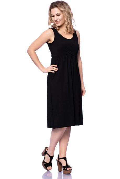 2-piece VARIO-SET (LUNA & ESTHA) maternity and nursing dress with croptop made of bamboo fibers (black)