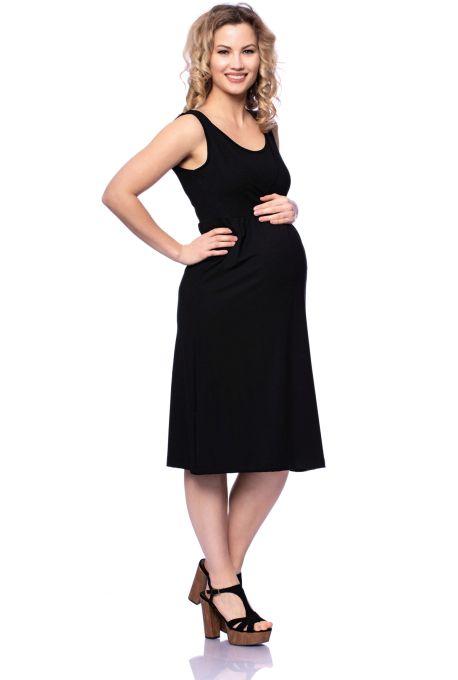 ESTHA maternity and nursing dress made of bamboo viscose (black)