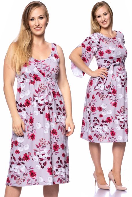 2 tlg. VARIO-SET (LUNA & ESTHA) Umstands- und Stillkleid mit Croptop aus Bambus-Viskose (Enola)