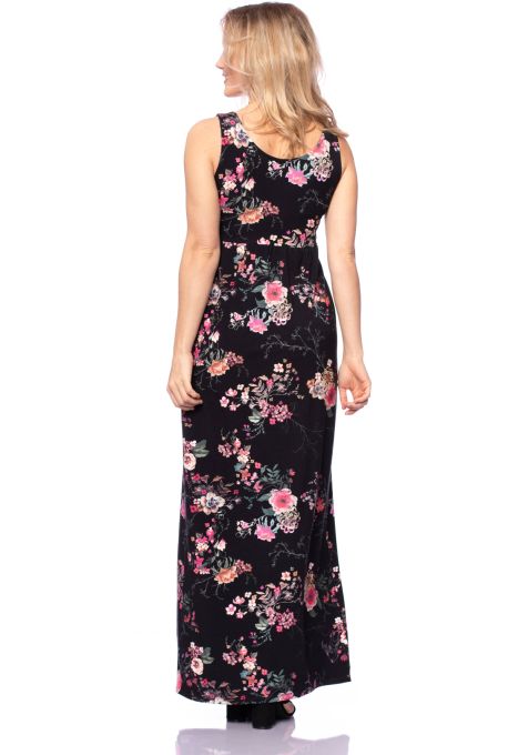 2 tlg. VARIO-SET (LUNA & LAUREN) Maxi Umstands-und Stillkleid mit Croptop aus Bambus-Viskose (Japanese Boho Floral)