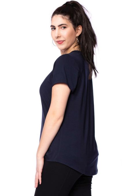 CASSI two-layer oversized maternity and nursing shirt made of modal in marine