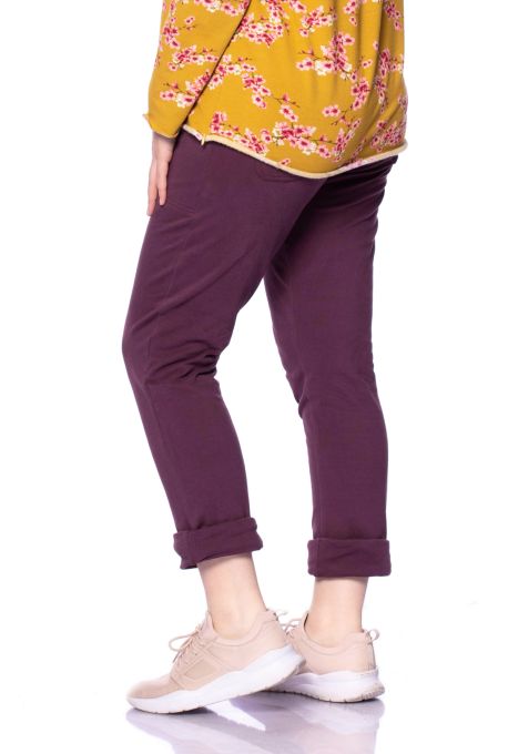 GLEN Sweatpants aus angerauhtem Bio Sweat (aubergine)