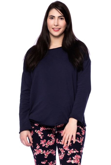 GADI Lässiges Umstands-und Stillsweatshirt aus softem Bio Sweat UNI (marine)