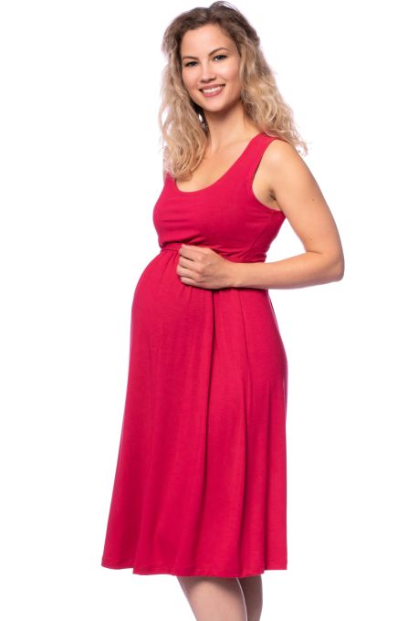 104 Basic ärmelloses Umstands- und Stillkleid (fuchsia)