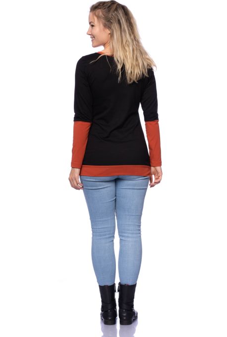 MARLENA Langarm Umstands- & Stillshirt (schwarz)