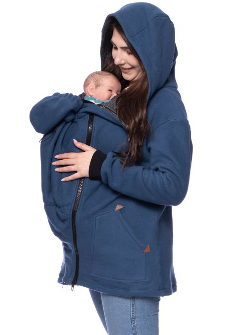 MEJA BIO Baumwollfleece Babytragejacke Umstandsjacke (blau) 100 % made in Germany