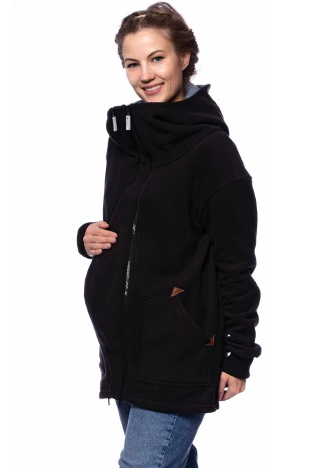 MEJA BIO Baumwollfleece Babytragejacke Umstandsjacke (schwarz) 100 % made in Germany
