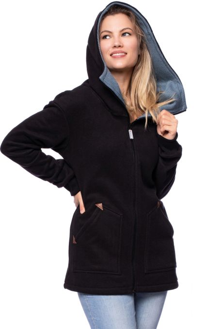 MEJA BIO Baumwollfleece Babytragejacke Umstandsjacke (schwarz) 100 % made in Germany