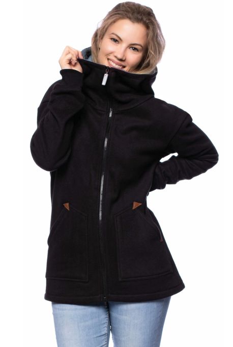 MEJA BIO Baumwollfleece Babytragejacke Umstandsjacke (schwarz) 100 % made in Germany
