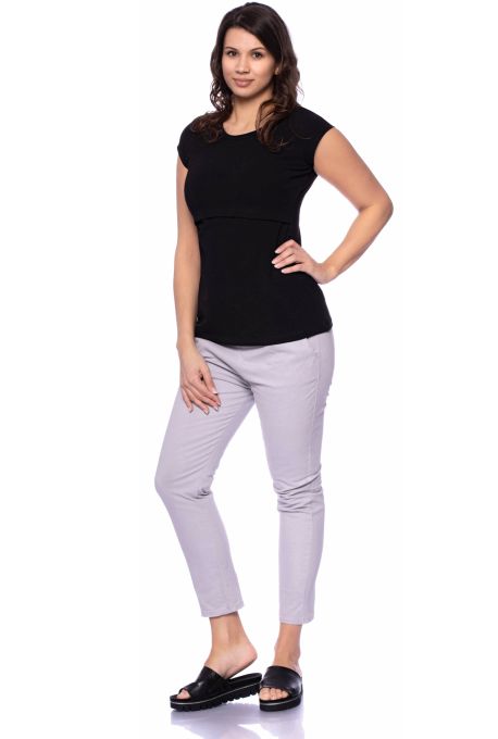 103 BASIC Umstands- und Stillshirt Rundhals kurzarm (schwarz)