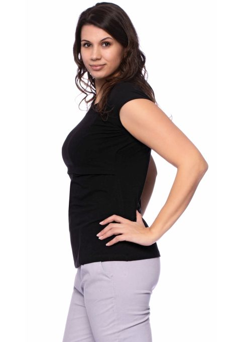 103 BASIC Umstands- und Stillshirt Rundhals kurzarm (schwarz)