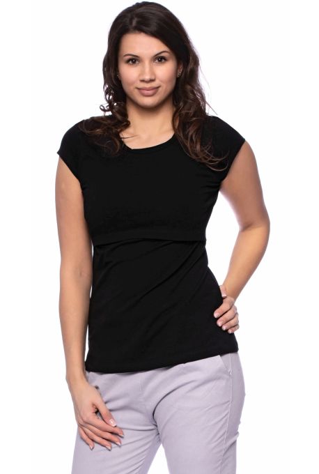 103 BASIC Umstands- und Stillshirt Rundhals kurzarm (schwarz)