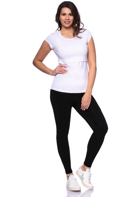 103 BASIC Umstands- und Stillshirt Rundhals kurzarm (weiss)
