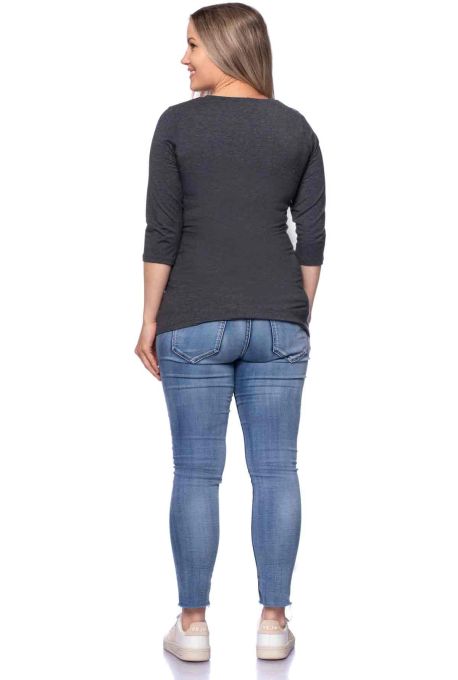 103 BASIC Umstands- und Stillshirt 3/4 Arm (anthrazitmeliert)