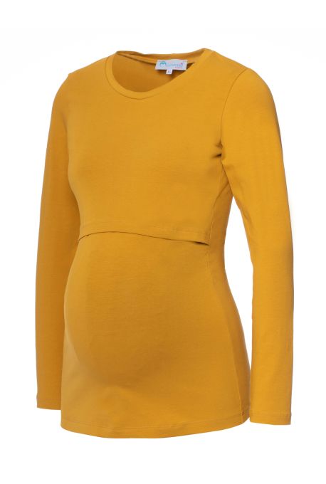 103 BASIC maternity and nursing shirt long-sleeved (mustard)