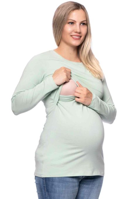 103 BASIC Umstands- und Stillshirt langarm (pastellgrün)