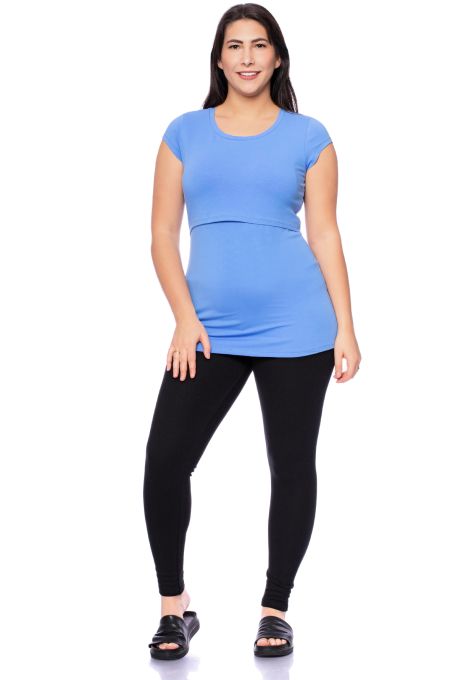 103 BASIC Umstands- und Stillshirt Rundhals kurzarm (azurblau)