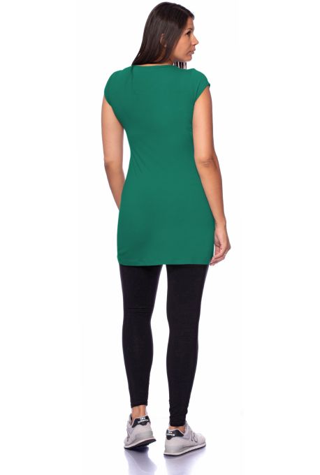 107 BASIC short-sleeved maternity and nursing shirt extra long (green)