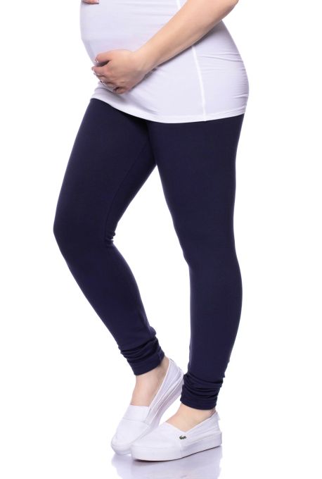 High-Waist Basic Leggings aus weichem French-Terry (marine) oder nach Farbwunsch