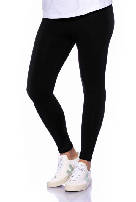 High-Waist Basic Leggings aus weichem French-Terry (schwarz) oder nach Farbwunsch