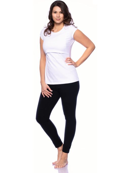 BASIC Umstands-Lounge/Pyjamahose aus Bio-Baumwolle (schwarz)