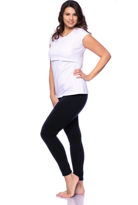BASIC Umstands-Lounge/Pyjamahose aus Bio-Baumwolle (schwarz)